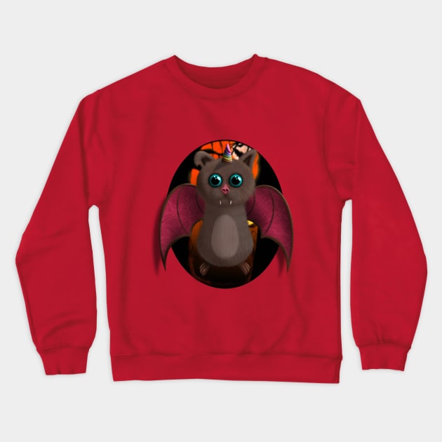 Baby Vampire Bat Unicorn Crewneck Sweatshirt by JAC3D